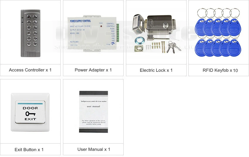 DIYSECUR 125 кГц RFID система контроля доступа двери комплект+ электронный дверной замок для дома/офиса