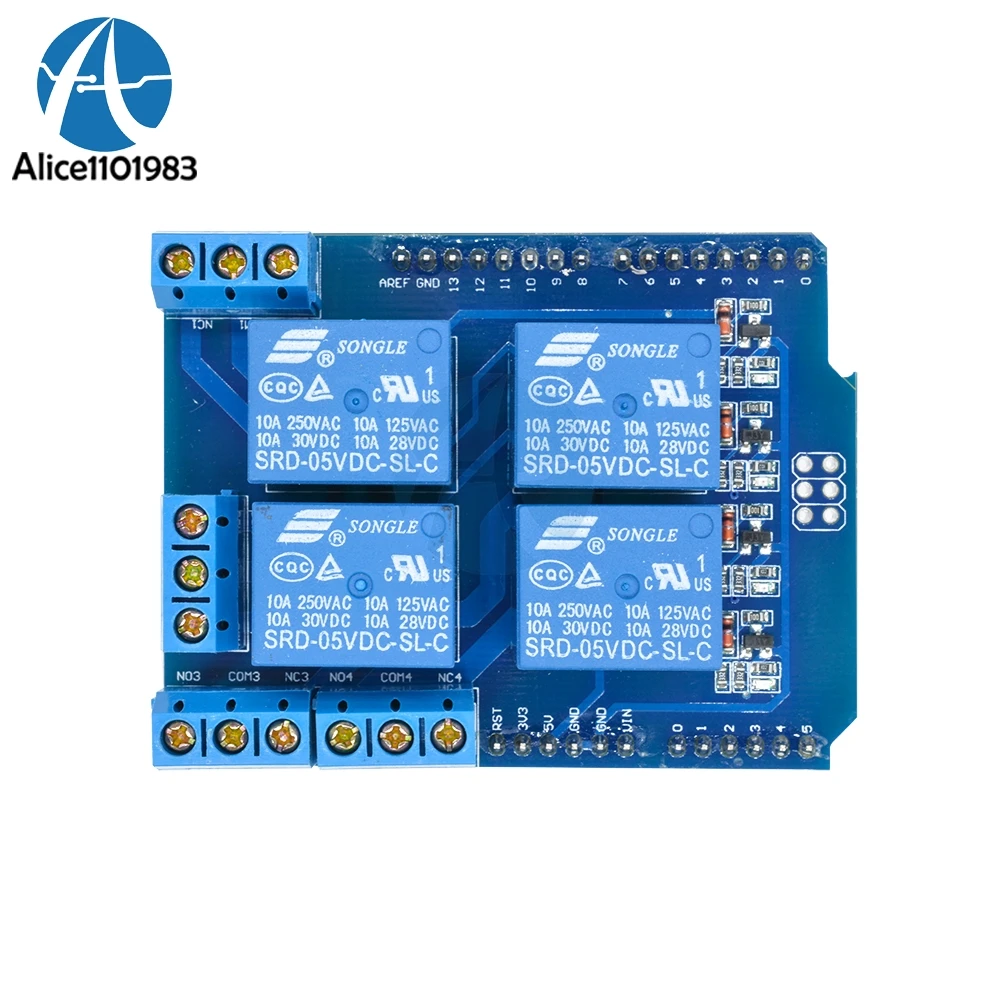 5 в 4 4CH CH Канал реле Swtich щит V2.0 расширитель Плата расширения для Arduino UNO R3 модуль