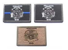 Embroidered Patches United States State Flag Patch Tactical 3D National Flags wisconsin Armband Badge national academy press ground water quality protect state