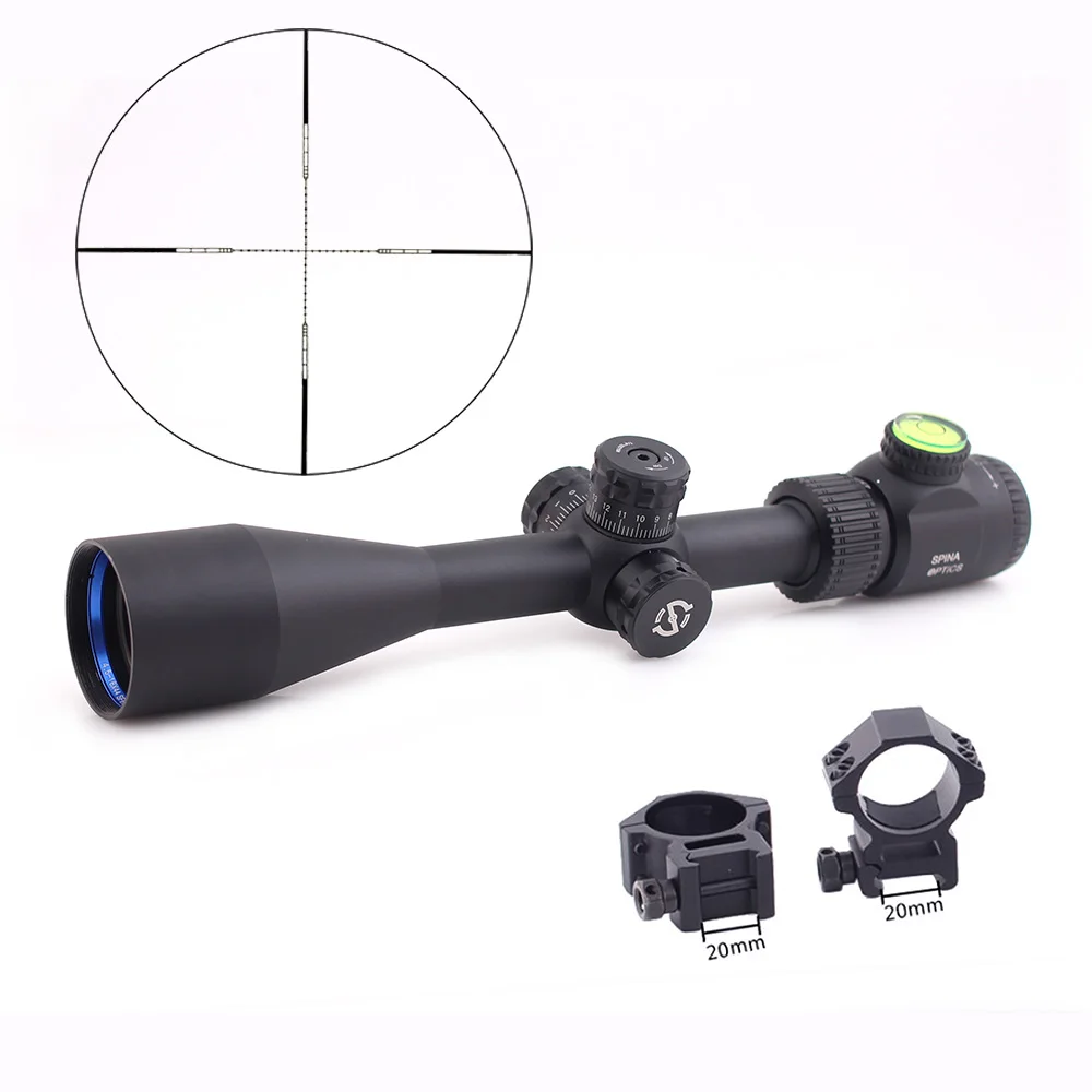 

SPINA OPTICS 4.5-18x44 Optical Riflescope Turrets Lock Tactical Hunting Scopes Rifle Scope with Mounts For Airsoft Sniper Rifle