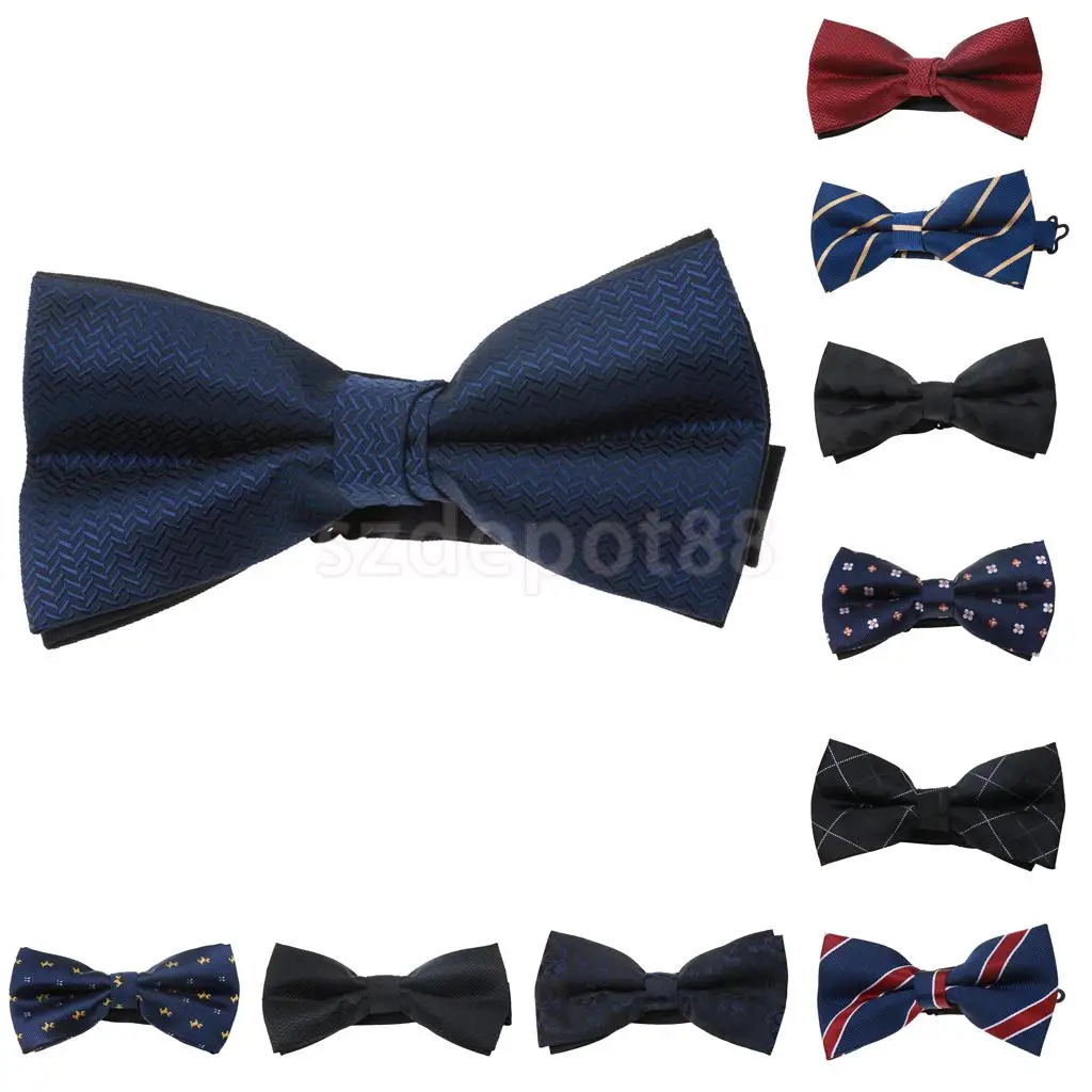 Men's Pre Tied Necktie Bow Tie Bowtie Adjustable for Formal Tuxedo Prom