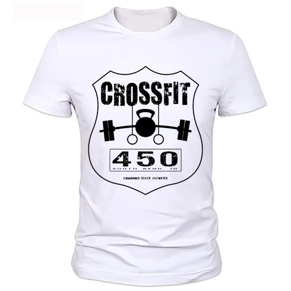 Crossfit 2016 Футболки Мужские Фитнес Топ Тис kettleball Череп Swag O Шеи Короткий Рукав Летняя