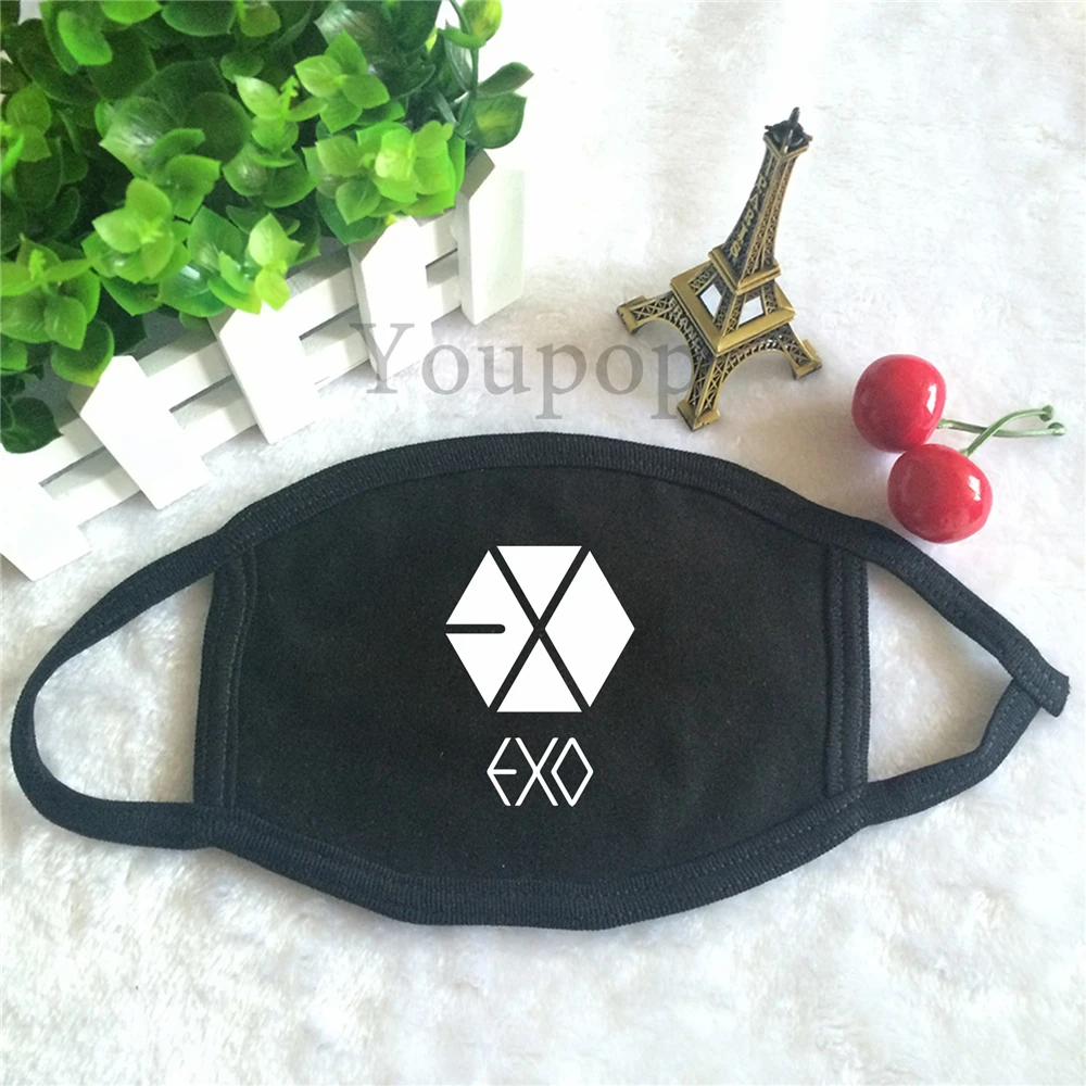 EXO EXO-K логотип команды KPOP защищающая от пыли хлопковая маска для рта Dammskydd Maschere