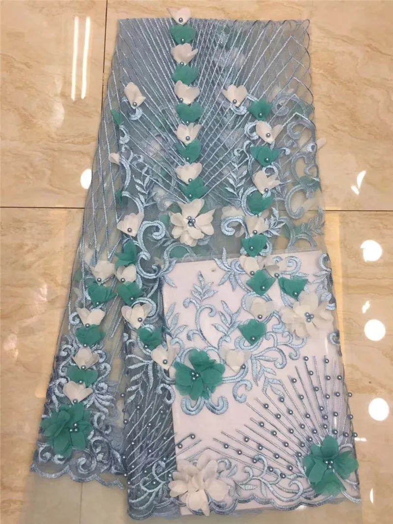 

Newest African Net Lace Fabric Mesh Tulle Lace with beads Nigerian French Guipure Lace Fabric for women dress H-121616