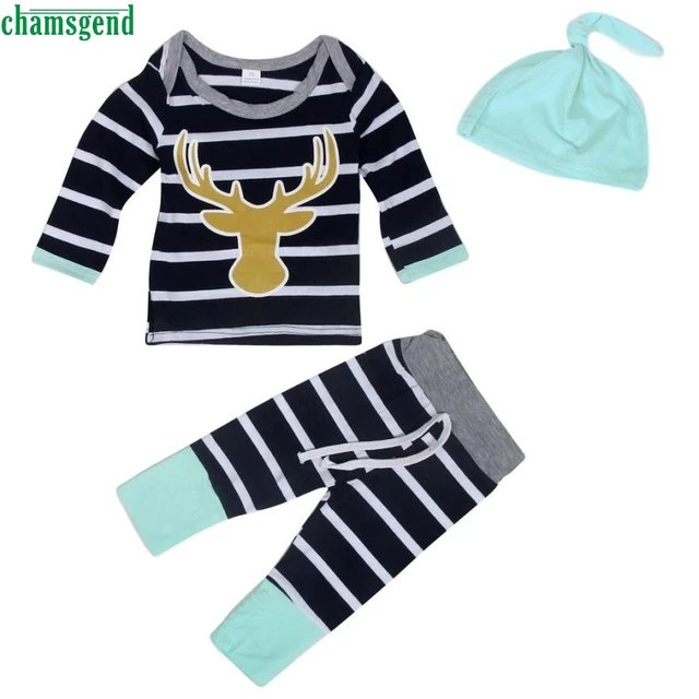 New Dropship Cute Fashion Christmas Boys Outfit Clothes Elk Print