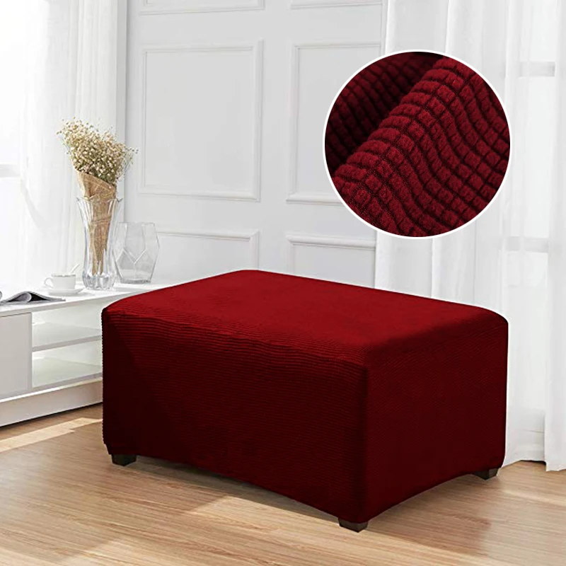 Lellen Footrest cover Sofa Cover seat slipcovers stretch Ottoman covers cheap Couch Protector Elastic Futon long bench Covers - Цвет: wine