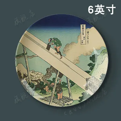 6 дюймов Tomitake Thirty Six King декоративная тарелка подвесная тарелка Hokusai японская керамическая дисковая Тарелка декоративная тарелка на стену - Цвет: 22