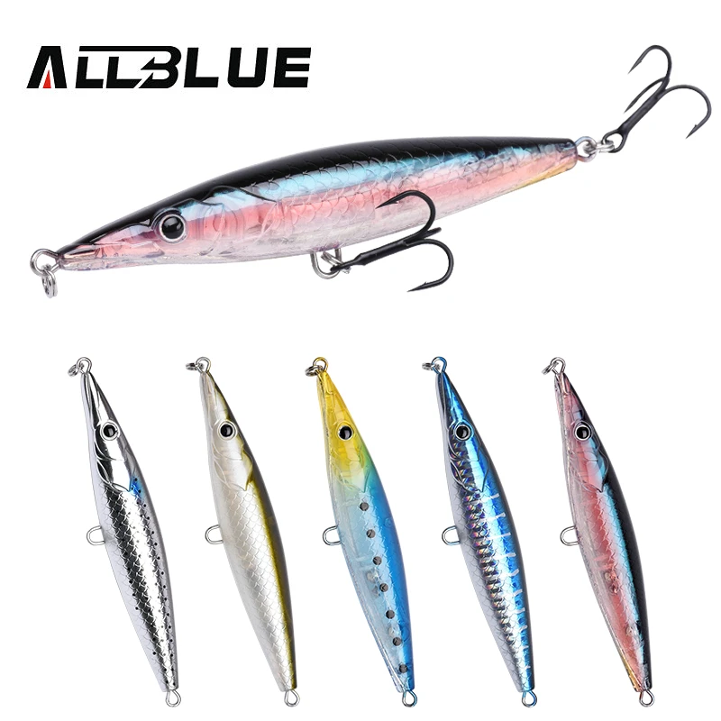 

ALLBLUE New Floating Pencil Fishing Lure 110mm/15.9g Long Casting Stick 3D Eyes Artificial Bait Sea Bass Topwater Lures Peche