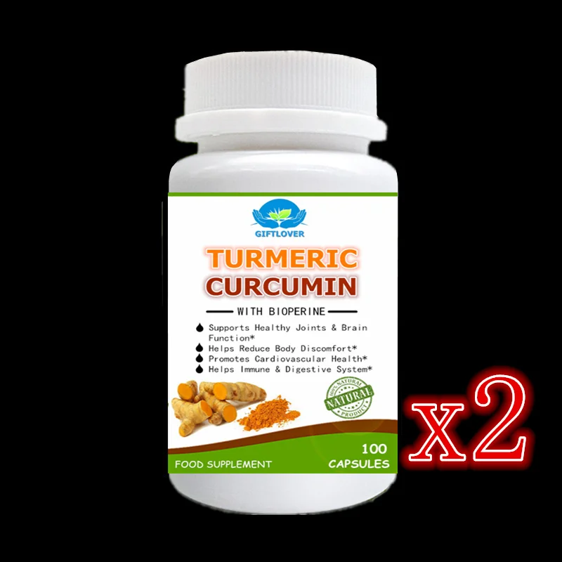 

2 bottle 200pcs, Curcumin + Bioperine,Better Absorption,Joint Pain Relief,Anti-Inflammatory,Antioxidant.Turmeric + Black Pepper