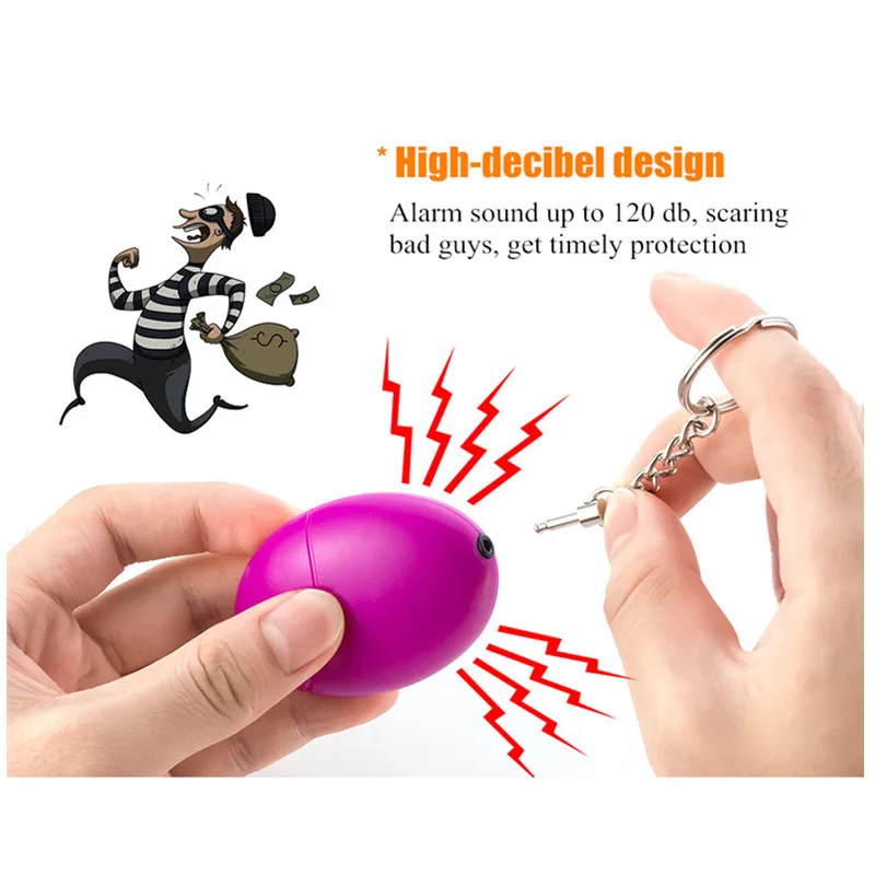 Fuers 1 قطعة 120DB المفاتيح إنذار الدفاع الذاتي النساء الأمن السلامة الشخصية تصرخ بصوت عال الذاتي الدفاع المفاتيح إنذار الدفاع الذاتي