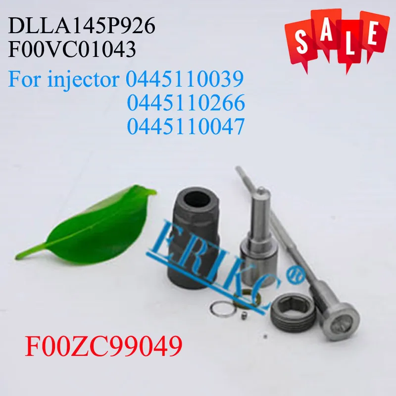 

ERIKC F00ZC99049 diesel injector overhaul repair kits nozzle DLLA145P926 valve F00VC01043 for BMW Rover 0445110266 0445110039