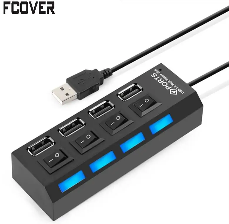 

Micro High Speed 4 PORT USB 2.0 With Power On/Off Switch Adapter Cable Platooninsert Laptop Notebook