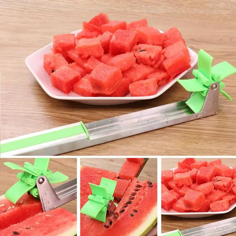 

Cut Watermelon Cutter Stainless Steel Fruit Vegetable Tools Kitchen Gadgets Windmill Watermelon Knife Cutting Peelers supplies