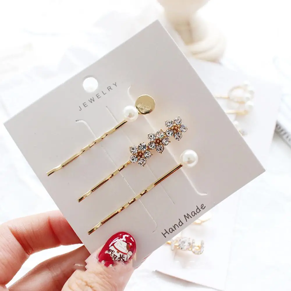 FJA077D Супер ткань 3 шт./компл. Заколки для волос для Для женщин прелестные модные туфли корейский стиль заколки сплава BB ручной работы; сезон весна для девочек INS, аксессуары для волос - Цвет: FJA077D