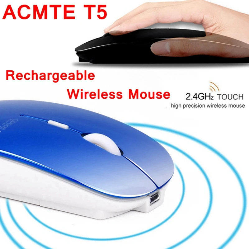 Мышь ACTME T5 аккумуляторная беспроводная 2 4 ГГц 2400DPI|wireless mouse|game mousecomputer games mouse |