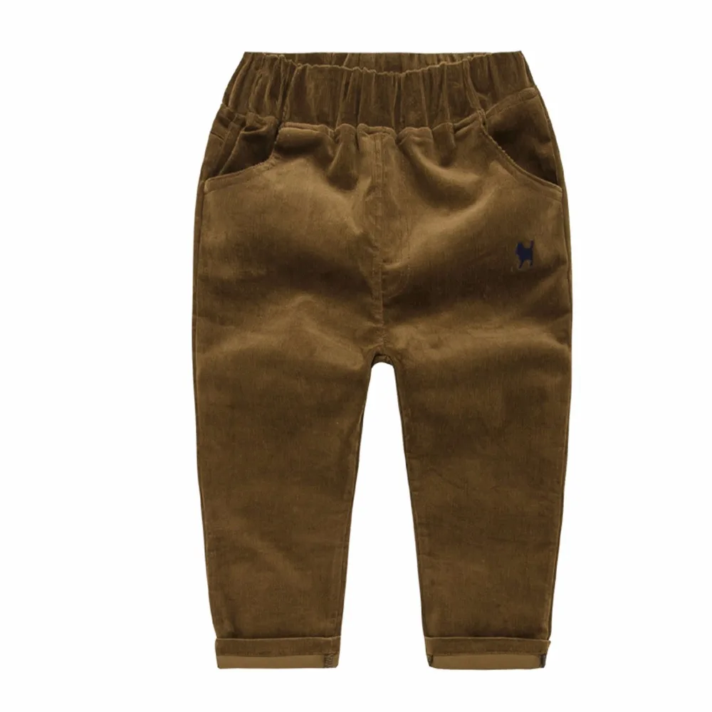 SHOUHOU/детские вельветовые штаны для мальчиков; весенне-осенние детские брюки с принтом животных; Повседневная Верхняя одежда; брюки для мальчиков; одежда для детей