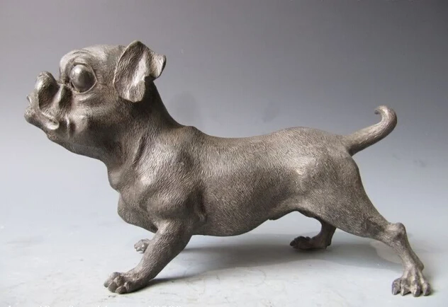 

Collectible bronze lion statue S0400 Chinese Folk classic Pure Bronze Copper Carved Pekinese Dog animal statue (B0413)