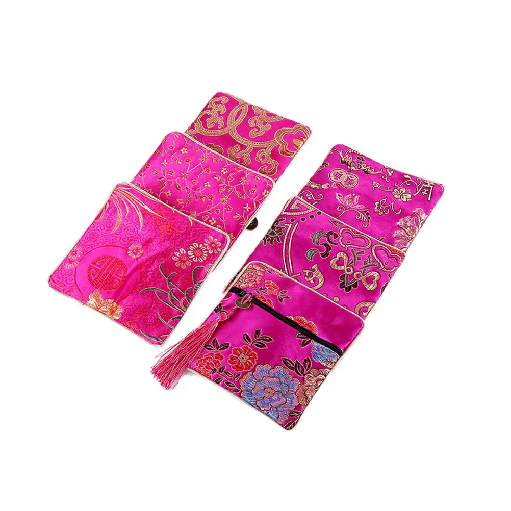 Высококачественная традиционная шелковая дорожная сумка, Классическая китайская вышивка, упаковка для ювелирных изделий, сумка-Органайзер, сумки, украшения - Цвет: 5 one piece