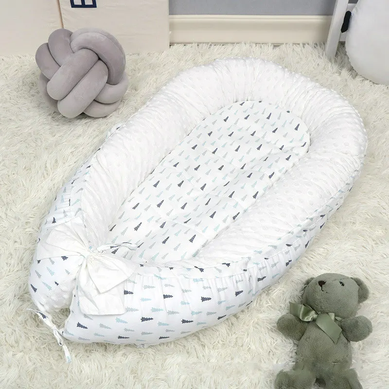 Последнее детское спальное гнездо кровать съемный новорожденных протектор подушка хлопок младенческой Bebe Колыбель детская кроватка люлька - Цвет: BY1033