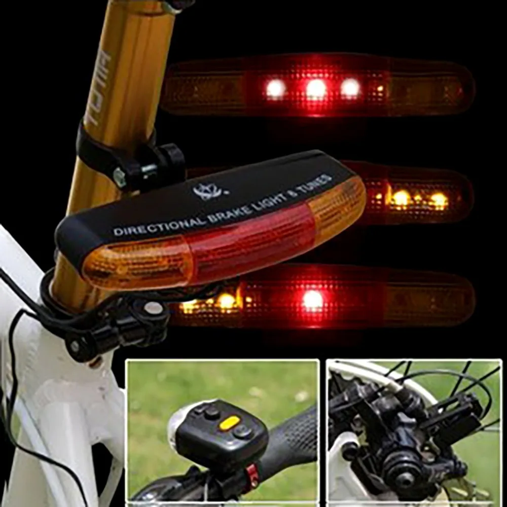 7 светодиодный фонарь для велосипеда с поворотом, направленный тормозной светильник, 8 звуковых рупоров, фиксированное Крепление, велосипедный светильник, безопасность в темноте, P40