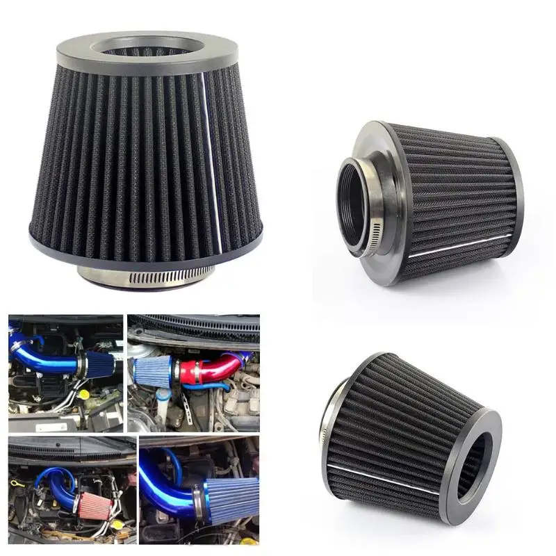 Universal Car Air Filter 76mm/3in Cone Shaped High Flow Cold Air Intake