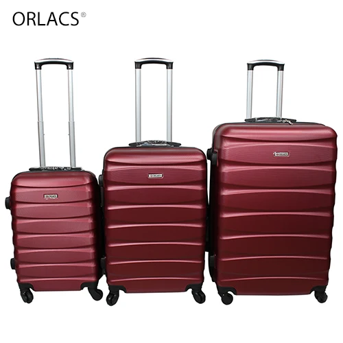 ORLACS, семейный костюм, чемодан на колёсиках с замком, Спиннер, легкий, высокопрочный, для переноски, чемодан для путешествий, 2" /24"/2" A30 - Цвет: Wine red