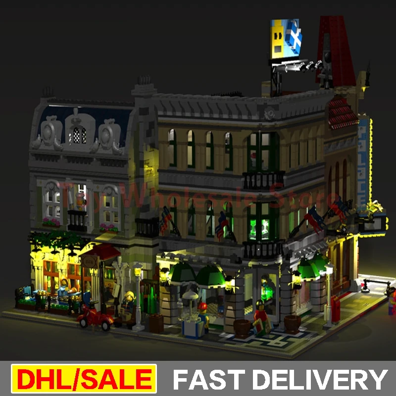 

DIY LED Light LEPIN 15005 15006 15010 City Street Grand Emporium Model Building Blocks Set Bricks lepin toys 10211 10232 10243