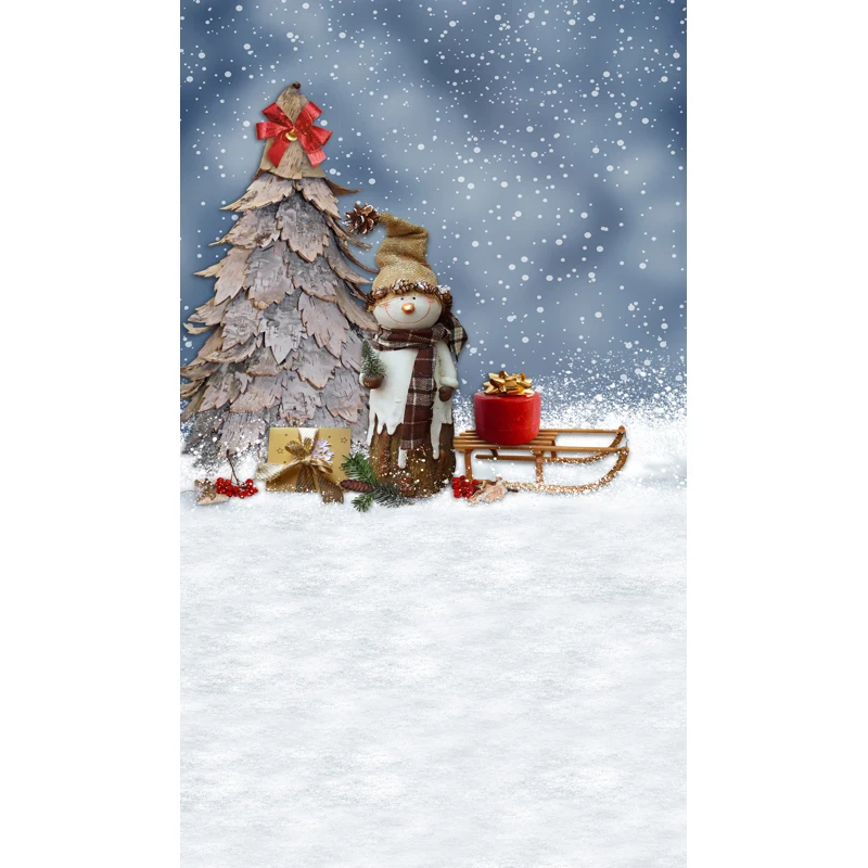 

Customized size vinyl print snow Christmas photography backdrops for family photo studio portrait backgrounds ST-519