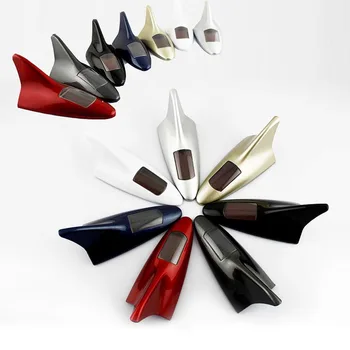 

Car Roof Shark Fin Antenna with Led Light Radio Signal Aerial Universal Solar Energy Anti-collision Antenna Strobe Shark Fin Car