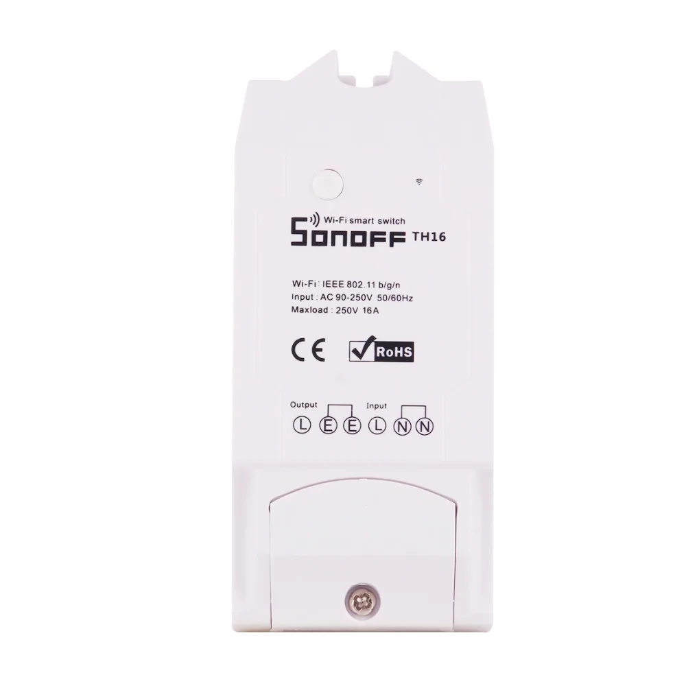 

SONOFF TH16 Smart Switch Temperature Humidity Sensor Automation Module Smart Home Wireless Remote Control Works With Alexa