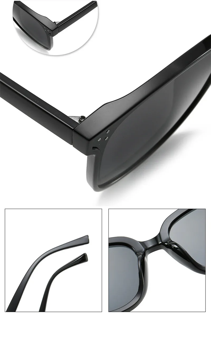 Polarized Sunglasses Men Women Trendy Brand Design Clear Flat Mirror Lens Metal Frame Retro Eyewear UV400 Oculos De Sol Feminino