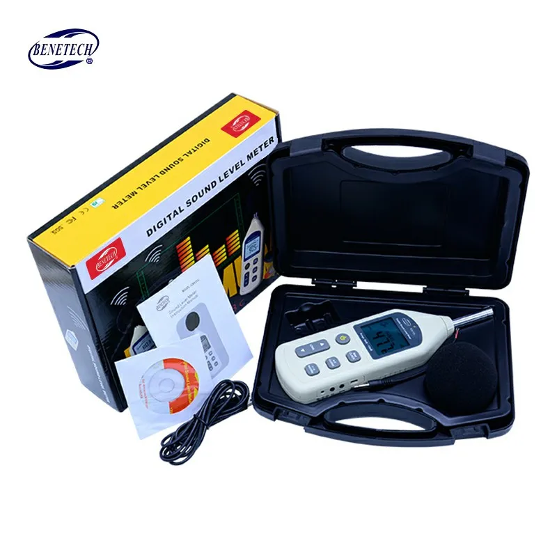 BENETECH Digital Sound Level Meter USB Noise Tester meter GM1356 30-130dB A/C FAST/SLOW dB+ Software with carry box