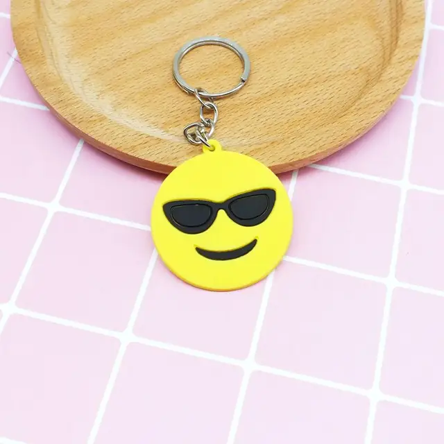 Funny Cartoon Face Keychains Colors Phone Emoji Keychain Little Yellow