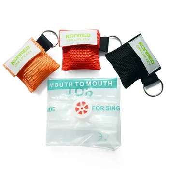 

2pcs CPR Face Shield Resuscitator Isolation Mask Keychain Ring Emergency Rescue First Aid Face Shield Mask BHD2