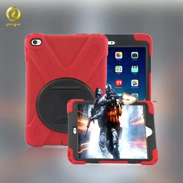 Durable 3 Layers Hard Rugged Coque Case Shockproof Defender Water Repellent Cover with 360 Rotating Stand For Apple iPad Mini 4 |