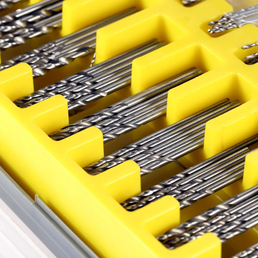  150pcs/set Metric System Mini HSS Twist Drill Set High Speed Steel Twist Drill Saw Bits Tool Set with Storage Case 0.4-3.2mm