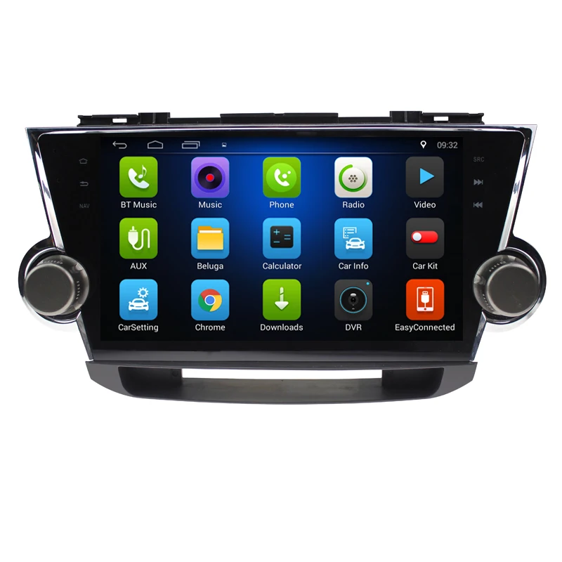 Discount 10.2" Quad Core Android 6.0 1G RAM Car Radio for Toyota Highlander Kluger 2008-2012 with GPS Navigation steering wheel Free map 1