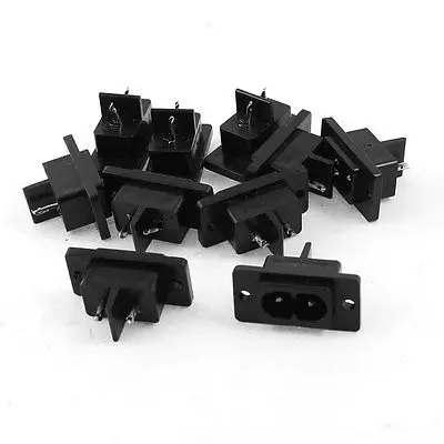 Разъем питания переменного тока IEC320 C8 10 шт. черный 2 контакта 250 В 6 А|connector ac|connector