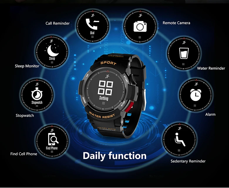 № 1 F6 Smartwatch IP68 Водонепроницаемый Bluetooth 4,0 динамический монитор сердечного ритма умные часы для Android Apple Smart Phone