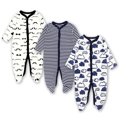 Комбинезон для новорожденных мальчиков и девочек, комплект одежды для детей 3, 6, 9, 12 месяцев, пижама, детская одежда - Color: Black