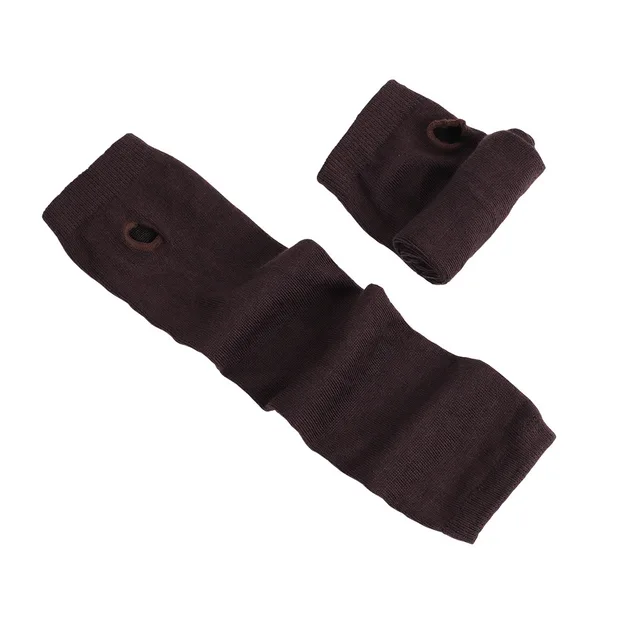Fashion Women Lady Striped Elbow Gloves Warmer Knitted Long Fingerless Gloves Elbow Mittens Christmas Accessories Gift 2