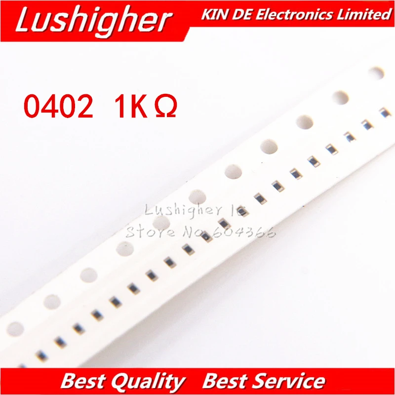 

100PCS 0402 SMD Resistor 1% 1000ohm 1K 102 ohm free shipping