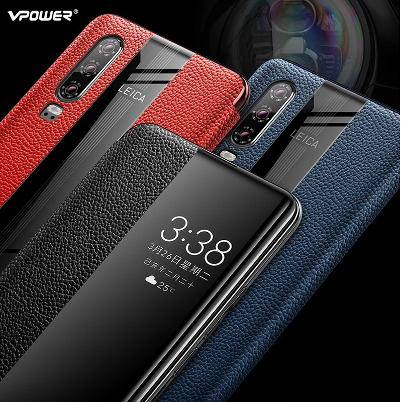 Чехол из натуральной кожи для Huawei P30 Pro Защитный Гибридный кожаный чехол с