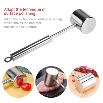 

304 Stainless Steel Meat Tenderizer Hammer Steak Beefsteak Pounder Mallet Smashing Meat Tenderizer Pounders Beef Meat Hammer