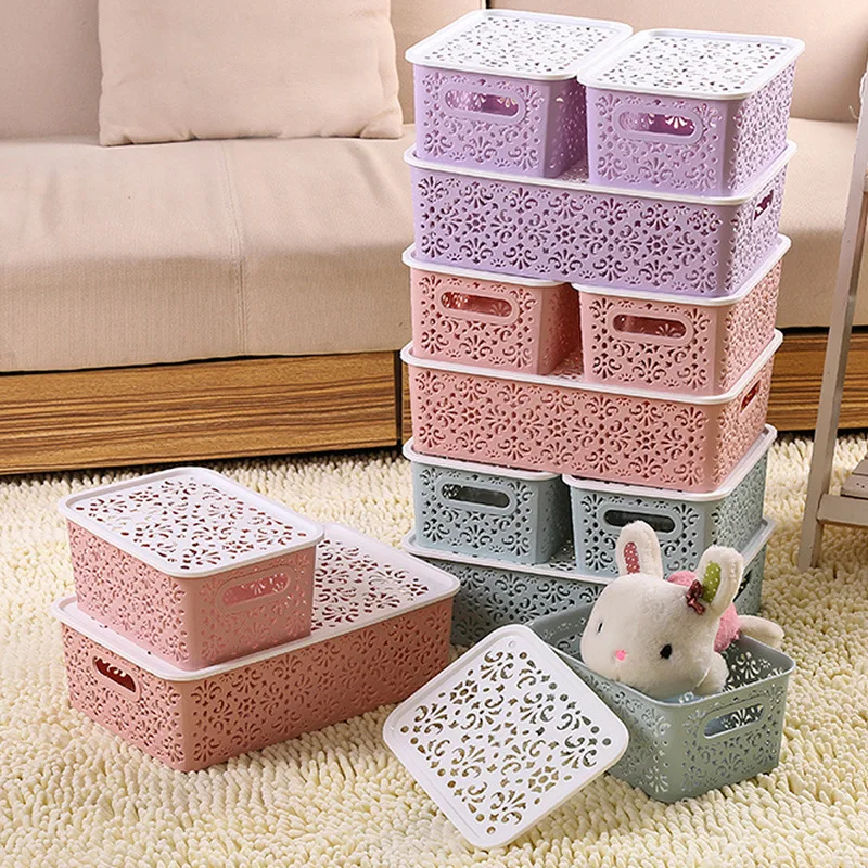 

Creative Home Hollow Multifunctional Underwear Storage Box Home Living Plastic Storage Box Desktop Storage Organizer Baskets
