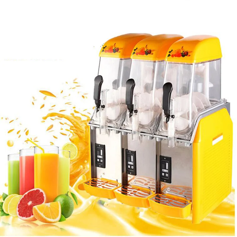 110V/220V Commercial Slush Machine 36L Snow Melting Machine three tank Ice Slush Smoothies Machine