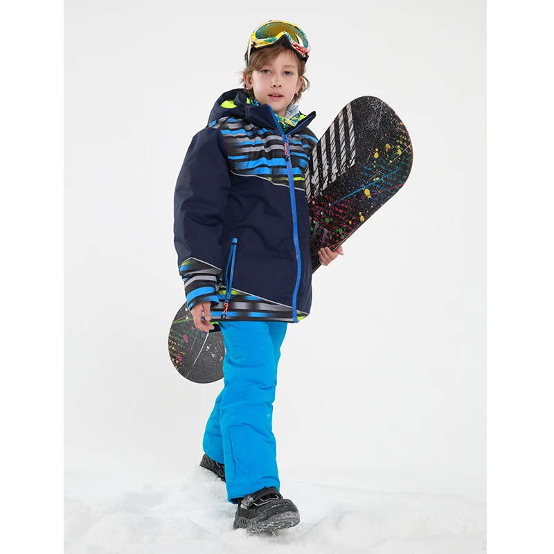 Detector Boys Outdoor Ski Set Waterproof Windproof Warm Ski Jacket Kids Winter Snowboard Suit