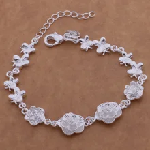 AH021 Горячая 925 стерлингового серебра браслет, 925 стерлингового серебра модное украшение "Стрекоза" без рукавов с цветами и ahpaiywa avrajmya