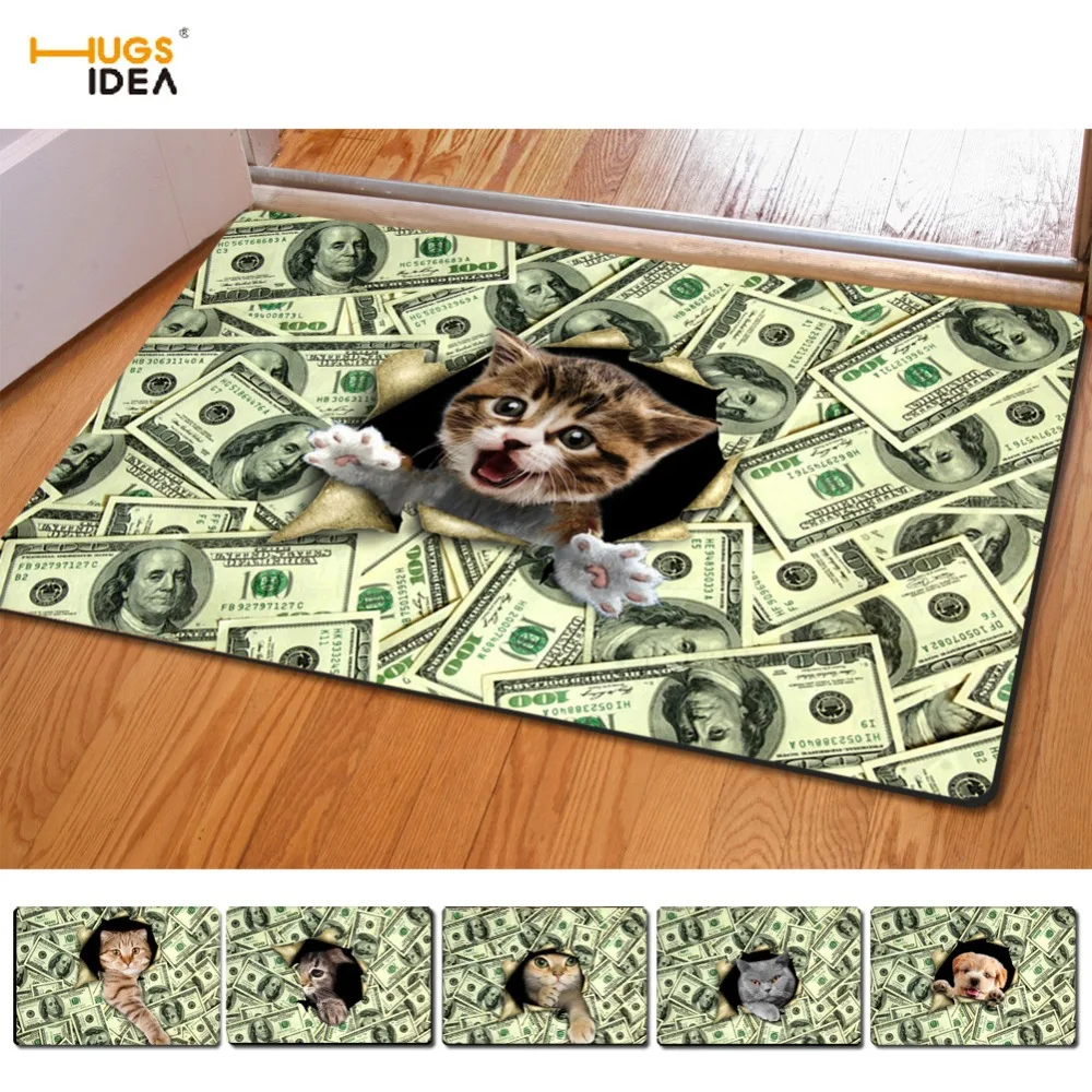 HUGSIDEA 40*60cm Home Carpet 3D Cute Animal Cat Dog Printed Rugs