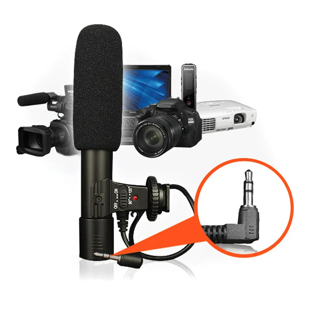 3.5mm Universal Microphone External Stereo Mic for DSLR Camera DV Camcorder